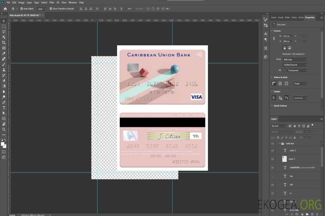 Carte visa d'Antigua-et-Barbuda Caribbean Union Bank template Carte visa d'Antigua-et-Barbuda Caribbean Union Bank template